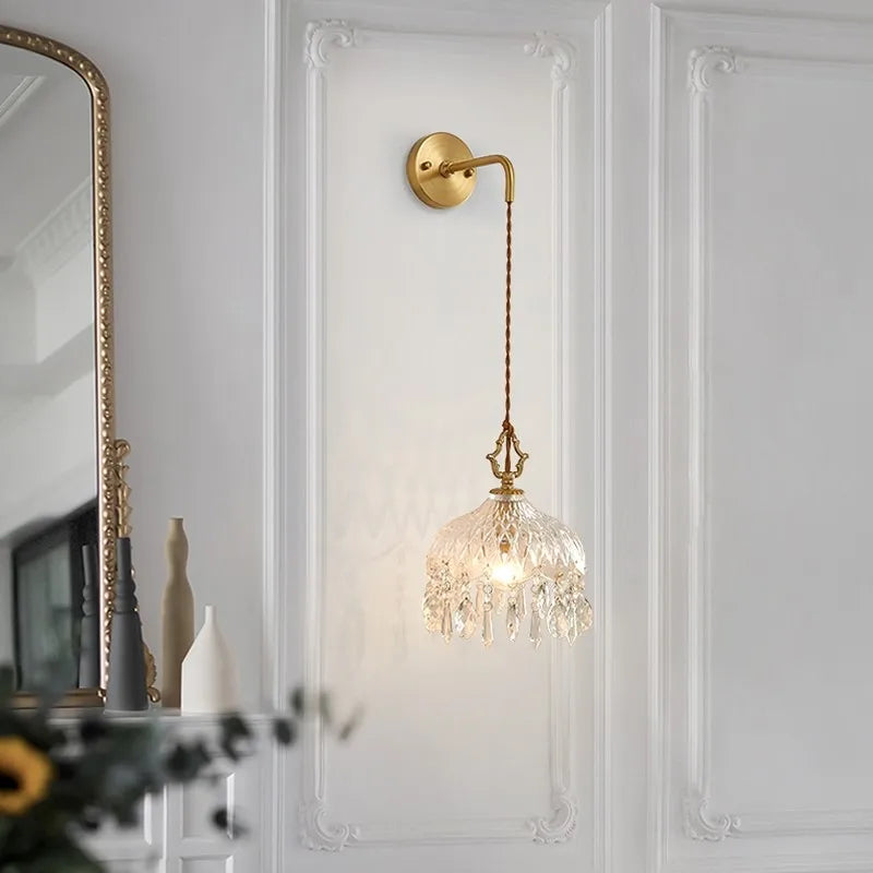 DecorBites™ Crystal Glass LED Wall Sconce - Luxury French Stair Light for Home Decor