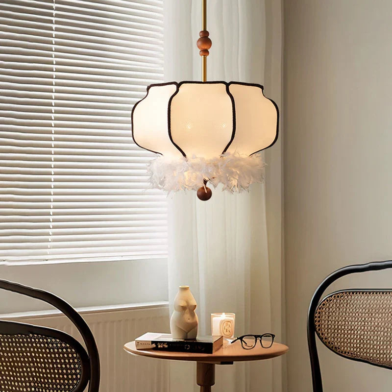 Decorbites™ Französisches Vintage-Stoff-Leuchter-Pendant-Lampe – LED-Hängeleuchte für Zuhause und Restaurant
