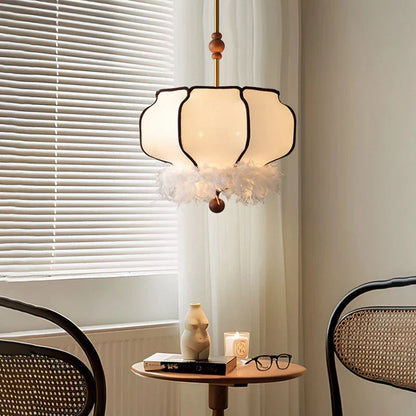Decorbites™ Französisches Vintage-Stoff-Leuchter-Pendant-Lampe – LED-Hängeleuchte für Zuhause und Restaurant