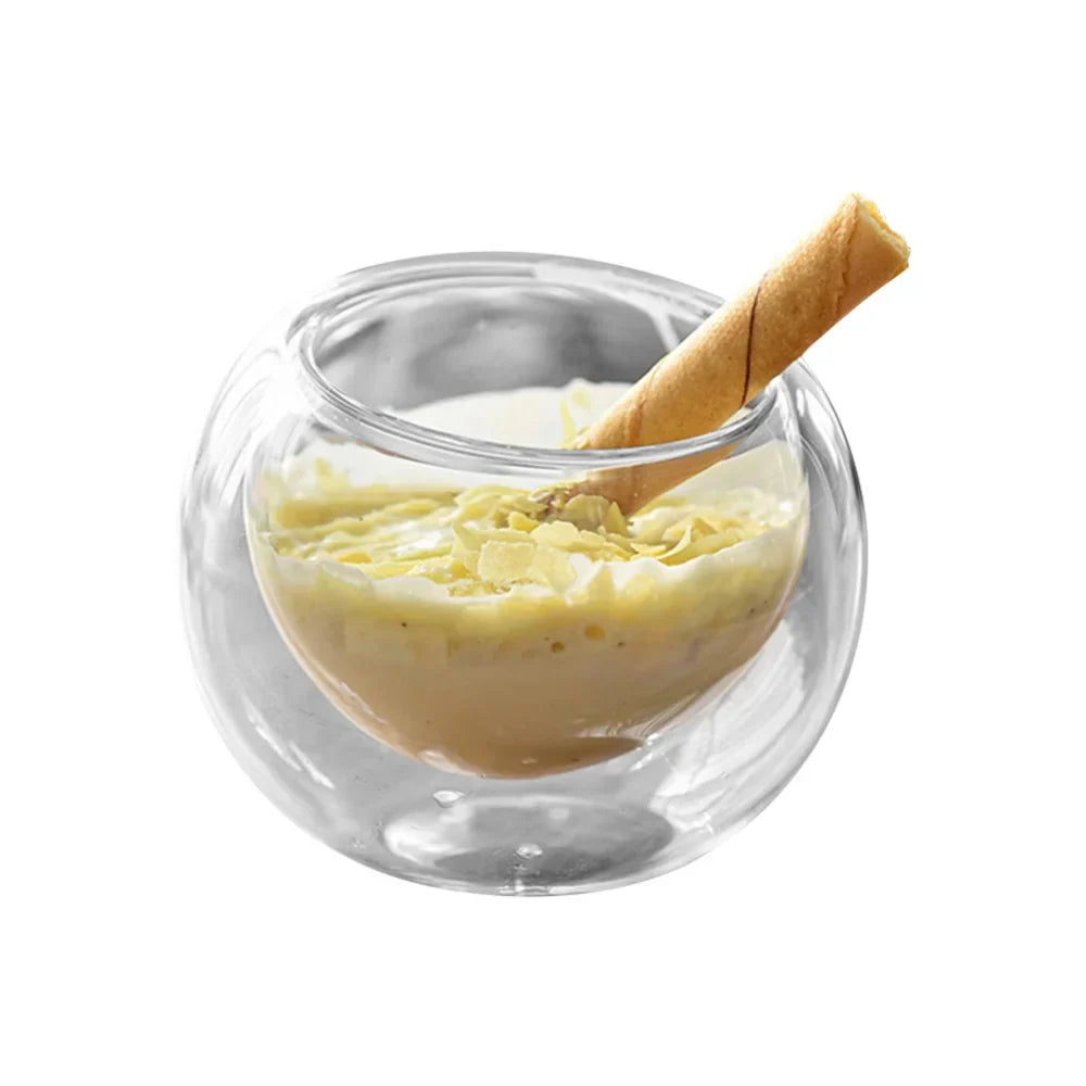 Decorbites™ Glasbecher-Set für Tee, Saft, Milch, Eiscreme, Pudding – Hitzebeständiges hochwertiges Borosilikat-Trinkgeschirr