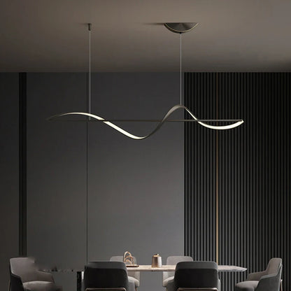 Modern Linear Iron And Acrylic LED Pendant Light