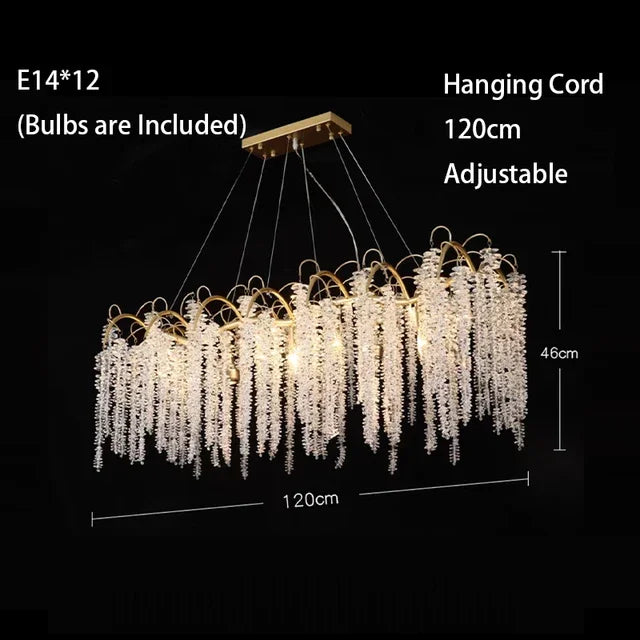 DecorBites™ Crystal LED Chandeliers: Luxury Ceiling Pendant Lighting for Home, Dining, and Living Spaces
