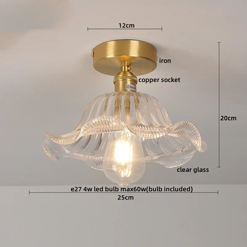 Decorbites™ Grünes Glas Kupfer Deckenleuchte Balkon Küche Moderne LED Lampe