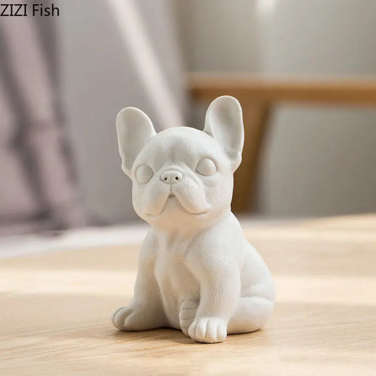 Decorbites™ Französische Bulldogge Keramik-Skulptur Miniatur-Figur Schreibtisch-Dekoration Ornament