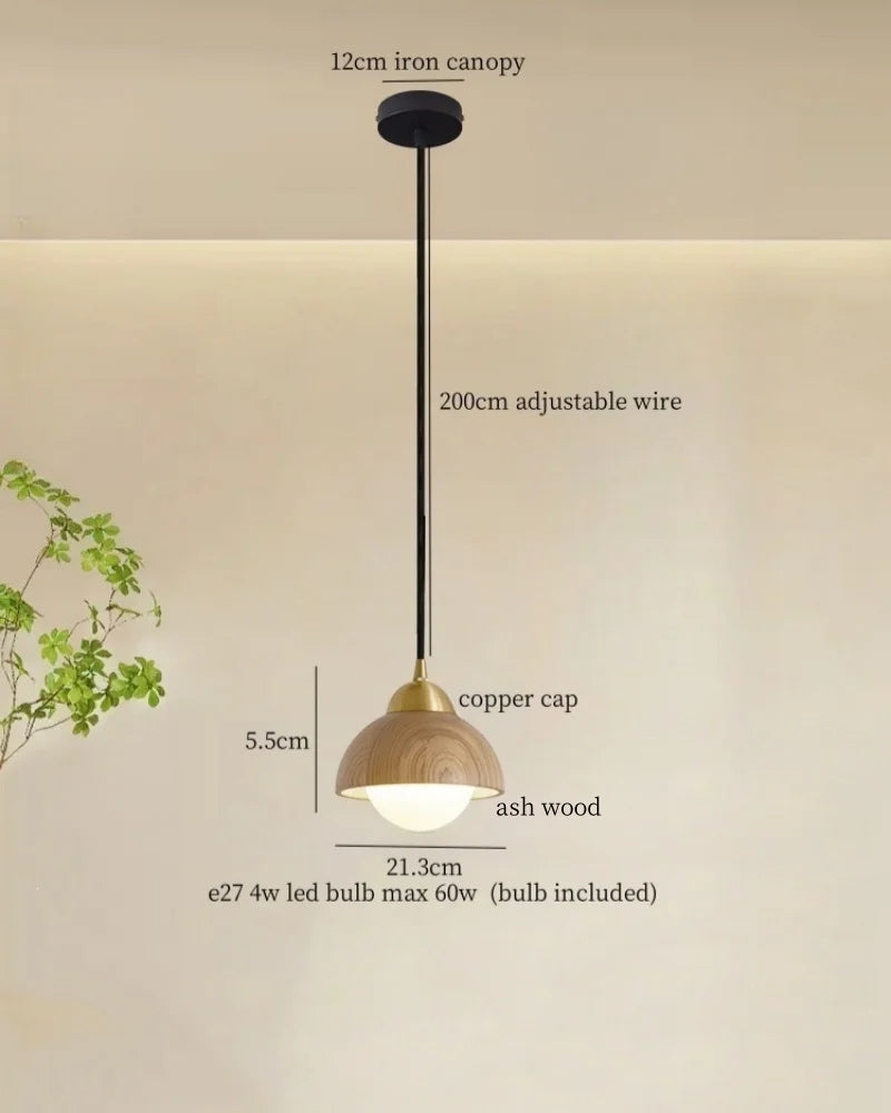 Vintage Wood Pendant Light