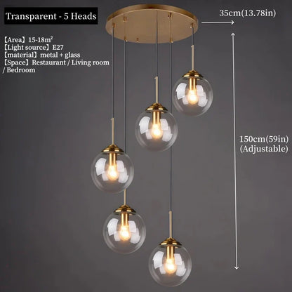 Nordic Glass Pendant Light With Polished Steel Finish