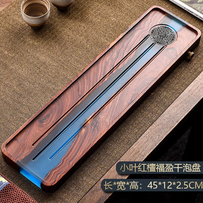 DecorBites™ Handmade Wood Resin Tea Tray | Bubble Tea Table Home Kung Fu Set