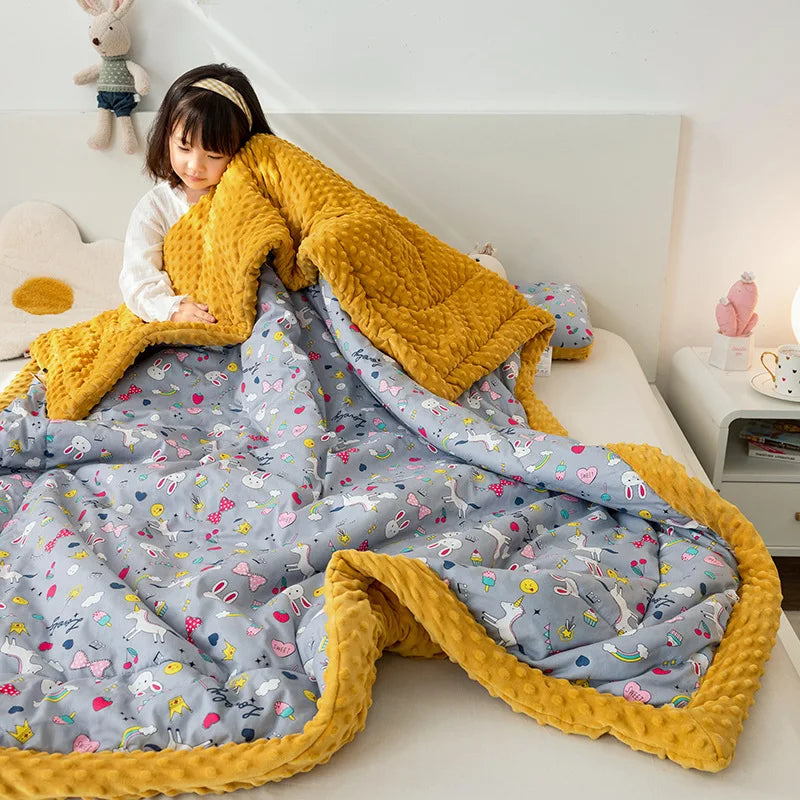 Decorbites™ Baumwoll-Blumendruck Doppelbettdecke | Retro Soothe Kuscheldecke Bettwäsche