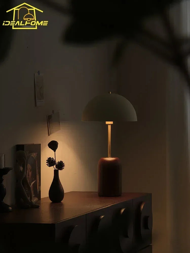 DecorBites™ French Medieval Solid Wood LED Table Lamp for Bedroom, Living Room