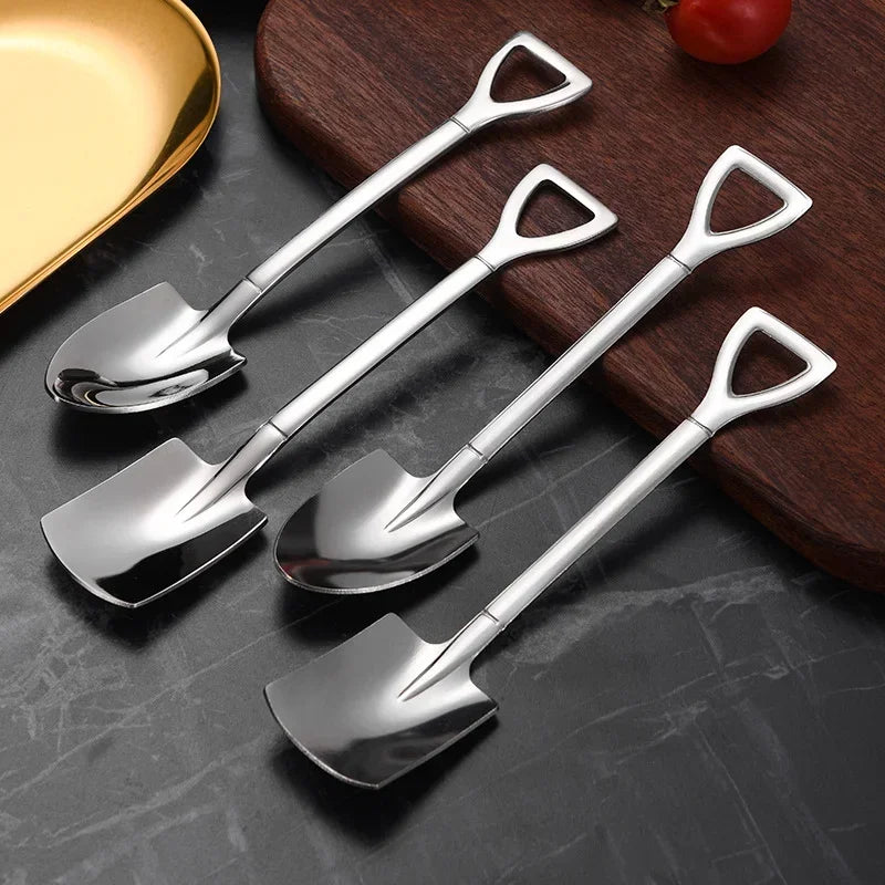 Decorbites™ 4-teiliges Set aus Edelstahl-Löffeln für Kaffee, Tee, Desserts und Eiscreme