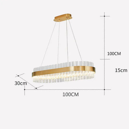 DecorBites™ Crystal LED Circle Pendant Chandelier for Living Room Kitchen Decor