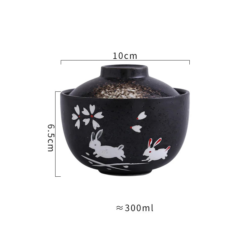 Decorbites™ 4,25" Keramik-Eintopf-Topf-Schüssel mit Deckel - Mehrzweck-Dampf-Ei-Suppenschüssel - Kleine Dampfschale für langsames Garen - Geschirr für Zuhause & Restaurant