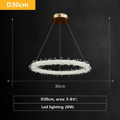 Decorbites™ Luxus-Kristall-Hängeleuchte - Dimmbare LED Art-Deco-Kreislamp