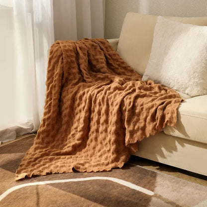 Decorbites™ Gestrickte Waffelmuster-Decke - Ganzjährige Sofabezug, Bettüberwurf und Handtuch für das Bettende
