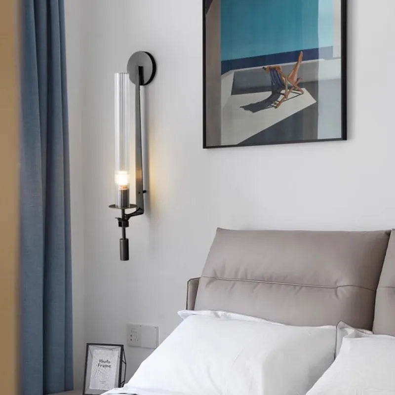Gold Glass Wall Sconce Nordic Style Living Areas