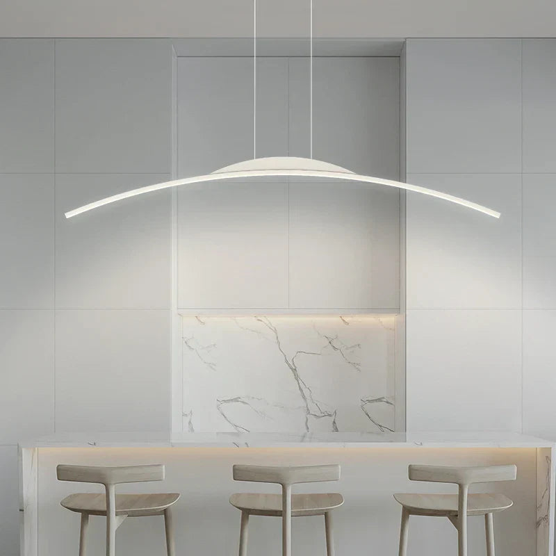 Minimalist LED Pendant Light Gold 150cm Dimmable
