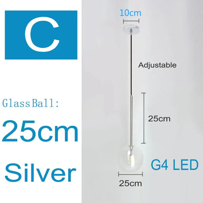 Decorbites™ Klares Glas-Chandelier-Pendant-Lampe Vintage Nordisch Glasball-Hängeleuchte