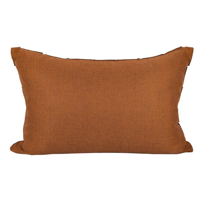 Decorbites™ Dunkelorange Geometrische Blütenblätter Leder-Patch Lendenkissenbezug Luxus-Hülle