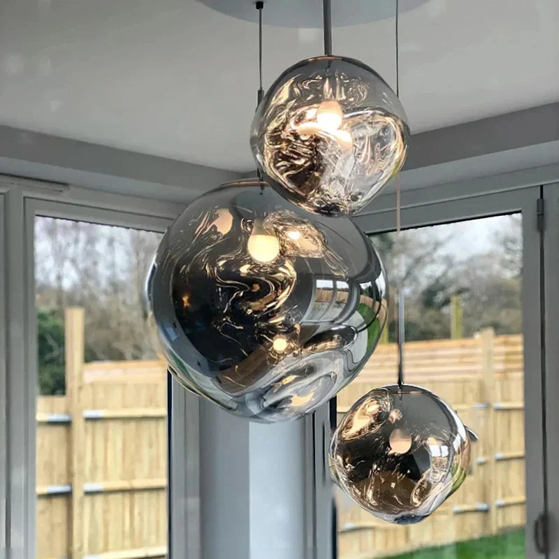 Decorbites™ Glas Lava LED Pendelleuchte Deckenlampe für Wohnzimmer Schlafzimmer Loft Kronleuchter