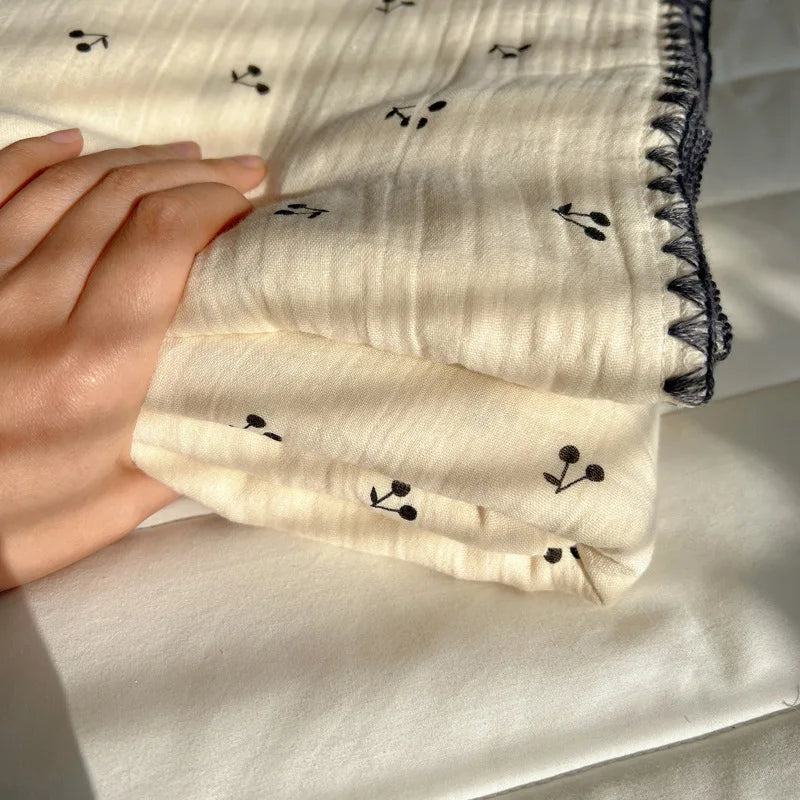 Cotton Cartoon Travel Blanket