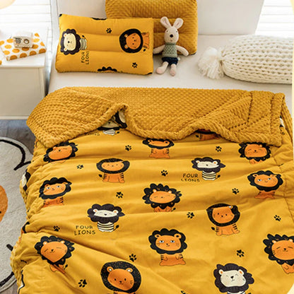 Decorbites™ Baumwoll-Blumendruck Doppelbettdecke | Retro Soothe Kuscheldecke Bettwäsche