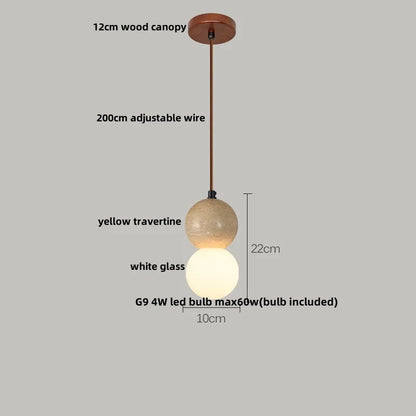 Decorbites™ Japanischer Stil LED-Hängeleuchten mit Holz-Baldachin und Zement-Lampenschirm