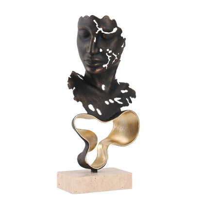 Decorbites™ Geometrische Abstrakte Gesicht Metallstatue Figurine Heimdekoration