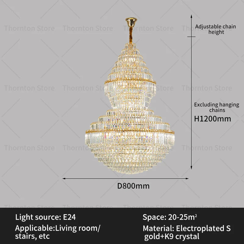 Decorbites™ Kristall-Hohlraum-Kronleuchter für luxuriöses Wohnzimmer und Treppenlampen