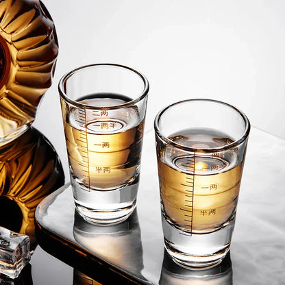 Decorbites™ Glas-Spirituosen-Set - Abgestufte Linie Brandy-Gläser, transparente Spirituosen-Trinkgläser