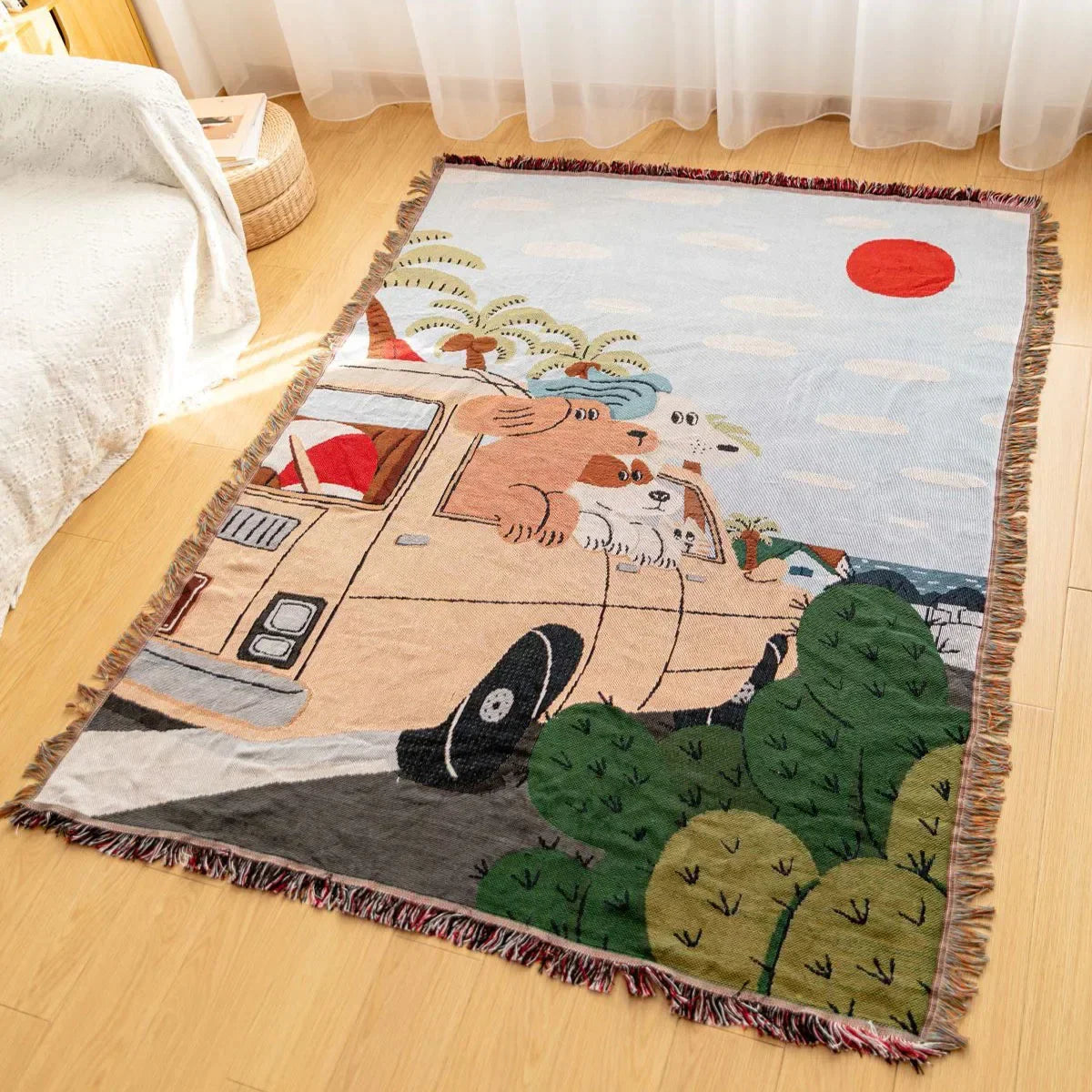Decorbites™ Gestrickte Gobelin-Sofadecke - Leicht luxuriöse Dekorationsdecke für das Wohnzimmer, Nickerchen-Bettüberwurf, Picknick, Campingmatte