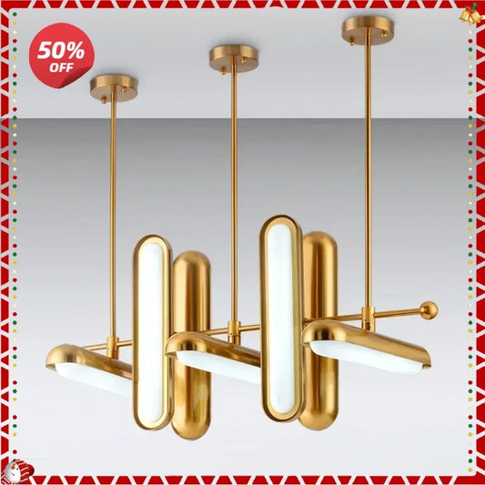 Decorbites™ Golden Art Deco Eisen-Glas-Kronleuchter-Beleuchtung für das Esszimmer