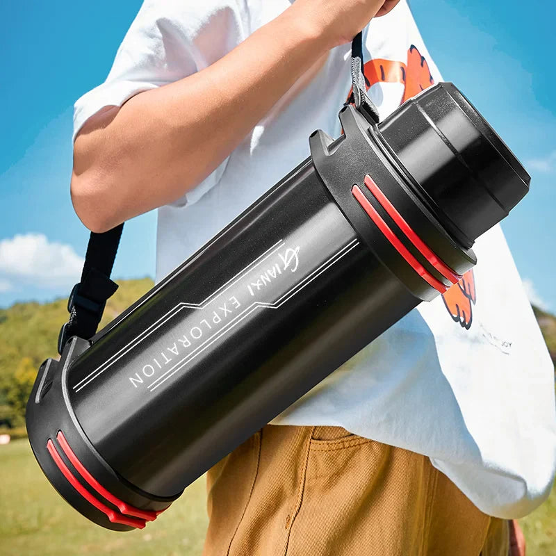 Decorbites™ Isolierte Edelstahl-Wasserflasche mit großer Kapazität, Flasche für Outdoor und Reisen, Becher