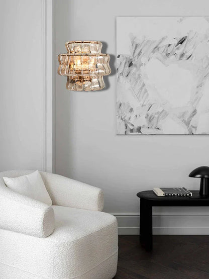 Decorbites™ Dunkelbraune Glas-Wandleuchter, LED-Dekoration für Wohnzimmer, Gang, Nachttisch
