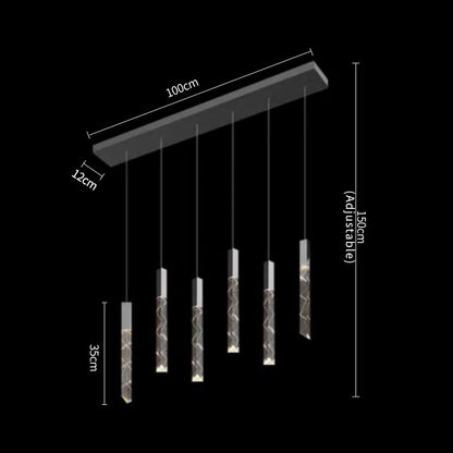 DecorBites™ Crystal Column LED Chandelier: Luxury Pendant Lamp for Staircase, Modern Home Decor Lighting