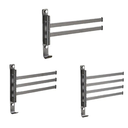 Decorbites™ Grauer Aluminium-Drehhandtuchhalter: Wandmontierter klappbarer Badehandtuchhalter
