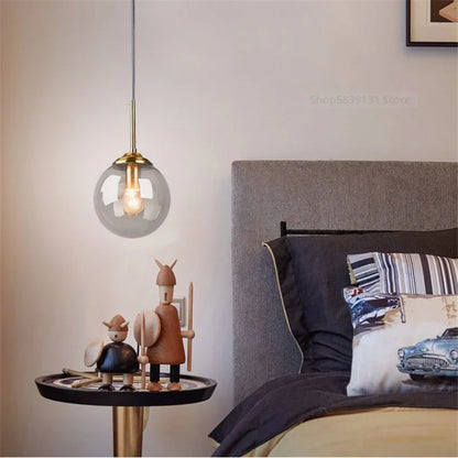 Decorbites™ Graue Glasball-Hängeleuchten Vintage-Spiegel Schlafzimmer Wohnzimmer Dekoration
