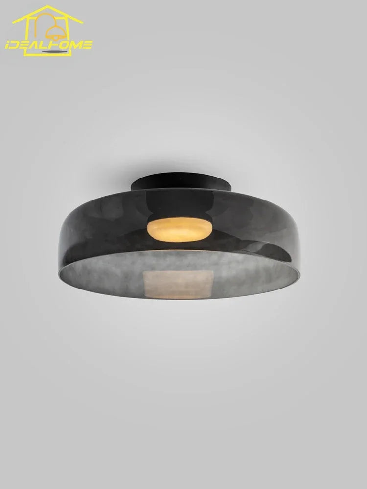 Decorbites™ Glas-LED-Deckenleuchte in Bernstein/Grau/Grün – Moderne Innenbeleuchtung für verschiedene Räume