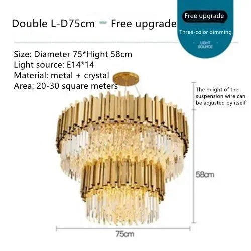 Golden Crystal Dining Chandelier