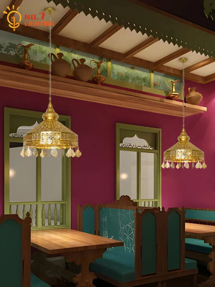 Decorbites™ Gold-Lustre-Hängeleuchten LED E27 – Vintage-Luxus-Eisen für Heimdekoration & Restaurant