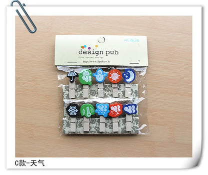 DecorBites™ 50-Piece Mini Wooden Clips for Photos Crafts, 25mm Small Clothespin Decoration