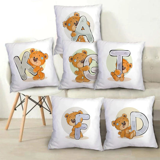 Decorbites™ Süßes Cartoon-Bären-Tier-Kissenbezug für Sofa, Dekoration für Kinderzimmer