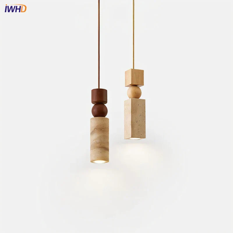 Decorbites™ LED Gelbe Travertin-Hängeleuchte für Heimdekoration und Leuchtarmaturen