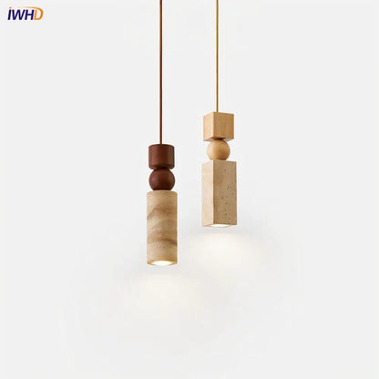 Decorbites™ LED Gelbe Travertin-Hängeleuchte für Heimdekoration und Leuchtarmaturen