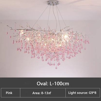 Decorbites™ Kinder-Rosa-Kristall-Kronleuchter: Bunte Chrom-Deckenleuchte für das Mädchenzimmer