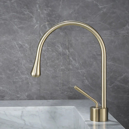 Decorbites™ Gebürsteter Gold Waschbeckenarmatur Heiß Kalt Schwarz Spüle Küche Schwenkbar Wasserhahn
