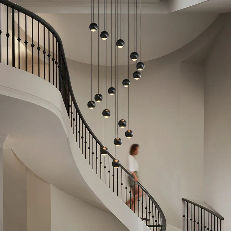 Metal Globe Lens Chandelier