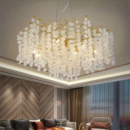 Decorbites™ Gold-Geldbaum-Kristall-Leuchter für Schlafzimmer Wohnzimmer Esszimmer Luxusbeleuchtung