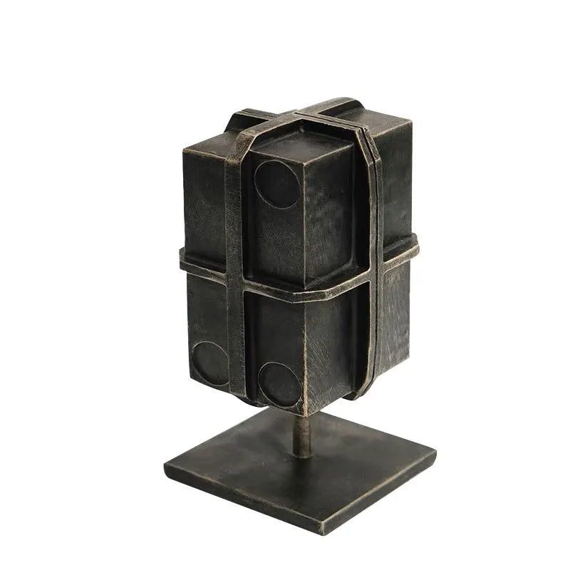 Decorbites™ Geometrische Block-Bindungsbox-Bronzefigur - Heimdekoration Skulptur Handwerk