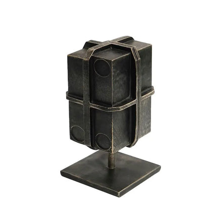 Decorbites™ Geometrische Block-Bindungsbox-Bronzefigur - Heimdekoration Skulptur Handwerk