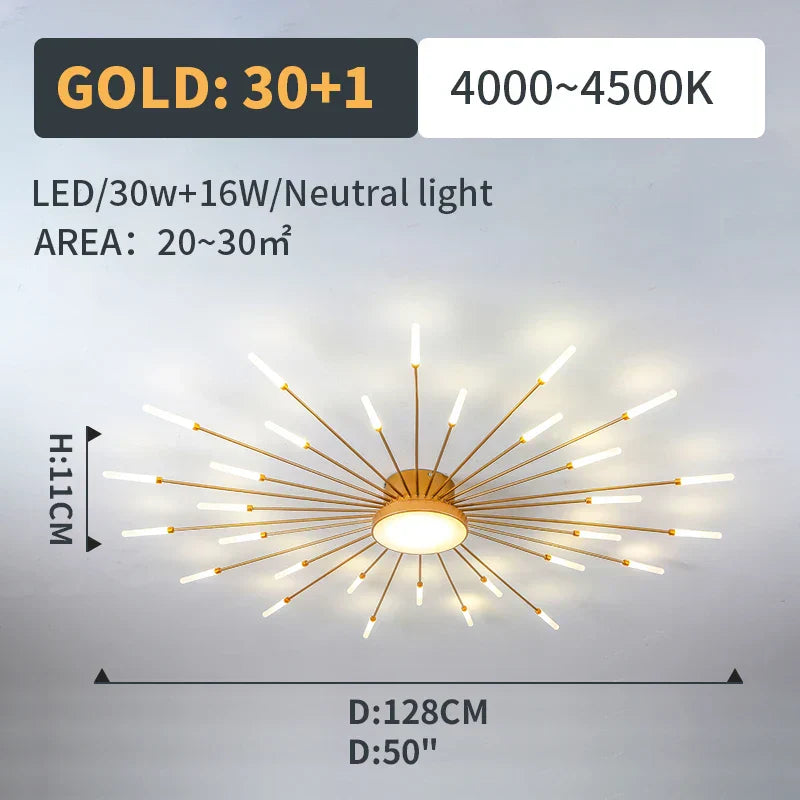 Decorbites™ LED-Feuerwerk-Anhängerlampen – Moderne Kronleuchterbeleuchtung für Wohnzimmer und Schlafzimmer